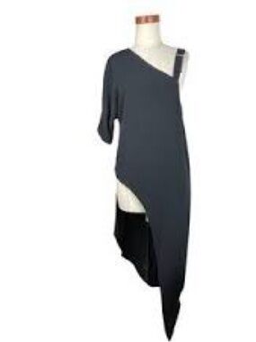 Zara Asymmetrical One-Shoulder Black Dress